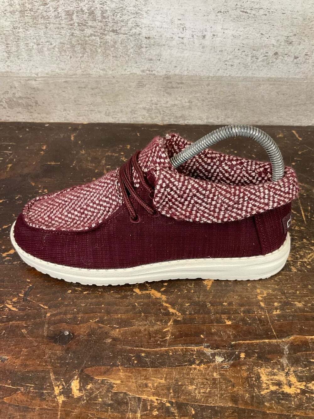 HEYDUDE Britt Burgundy Mix Women's Ankle Boots Size 5